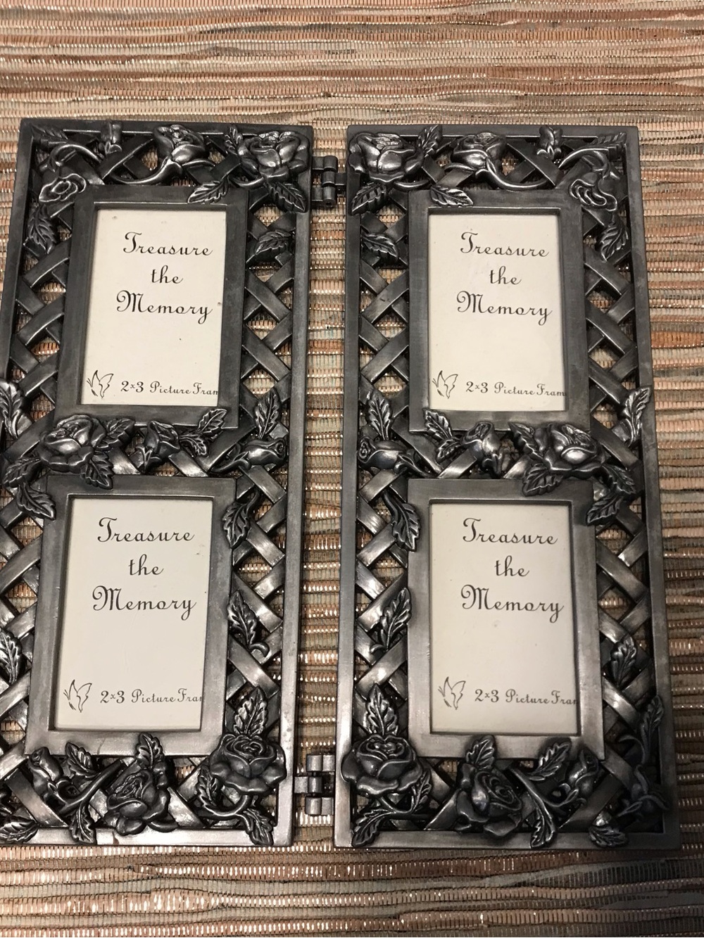 Ornate Victorian Lattice Folding Photo Frame - 4 Opening